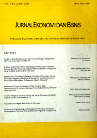 Image of JURNAL EKONOMI DAN BISNIS VOL. 3, NO. 2, JUNI 2013