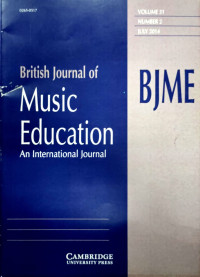 Image of BRITISH JOURNAL OF MUSIC EDUCATION VOL.31, NO.2, TAHUN 2014
