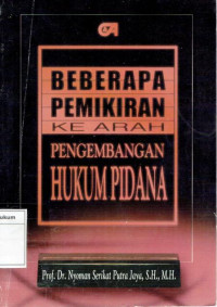 Image of Beberapa Pemikiran ke Arah Pengembangan Hukum Pidana