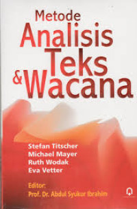 Image of Metode Analisis Teks & Wacana, Cet 1, Thn 2009