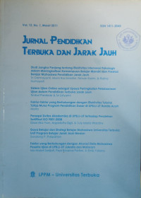 Image of JURNAL PENDIDIKAN TERBUKA DAN JARAK JAUH VOL.12, NO.1, TAHUN 2011