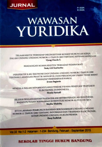 JURNAL WAWASAN YURIDIKA VOL.32, NO.1-2, TAHUN 2015